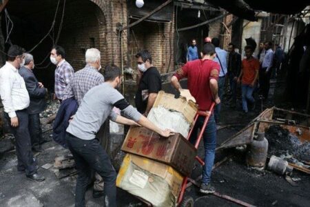 آتش سوزی در بازار سرپوشیده و تاریخی تبریز